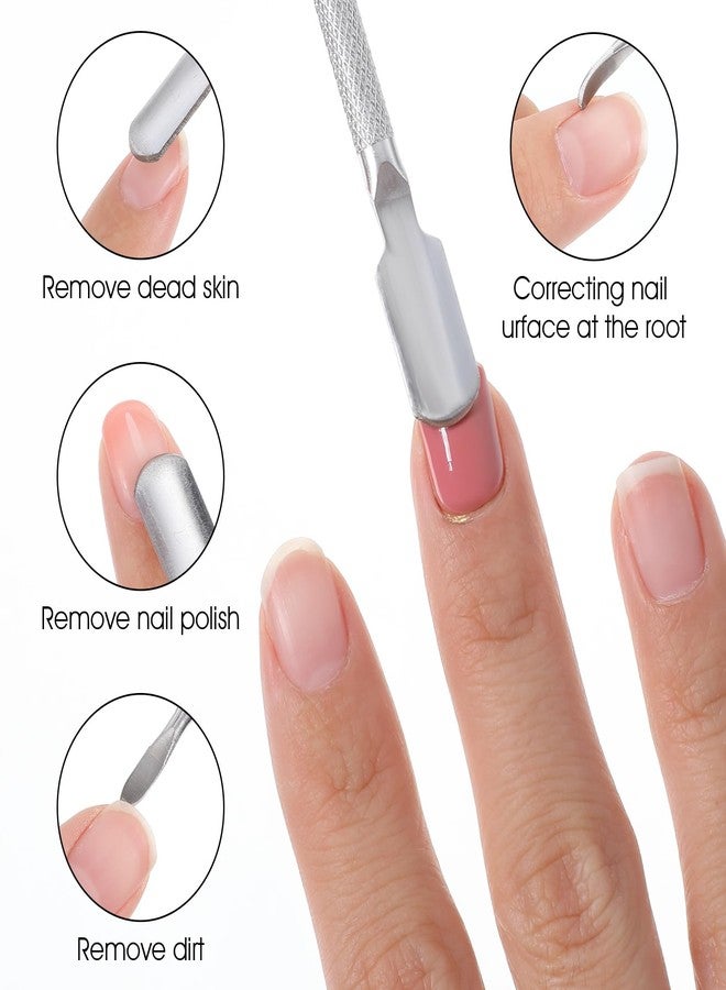 APLZGMG 5 Pcs Dual-Sided Cuticle Pusher Set, Professional Stainless Steel Nail Care Tools for Manicure & Pedicure, Cuticle Pusher Tool for Salon & Home Manicure, Professional Cuticles Pushers - Image 2